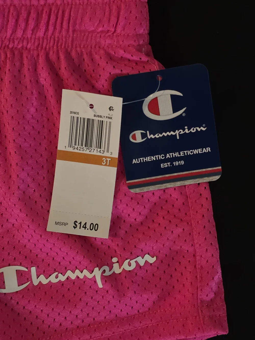 Champion Hot Pink Mesh Athletic Shorts Girls 3T